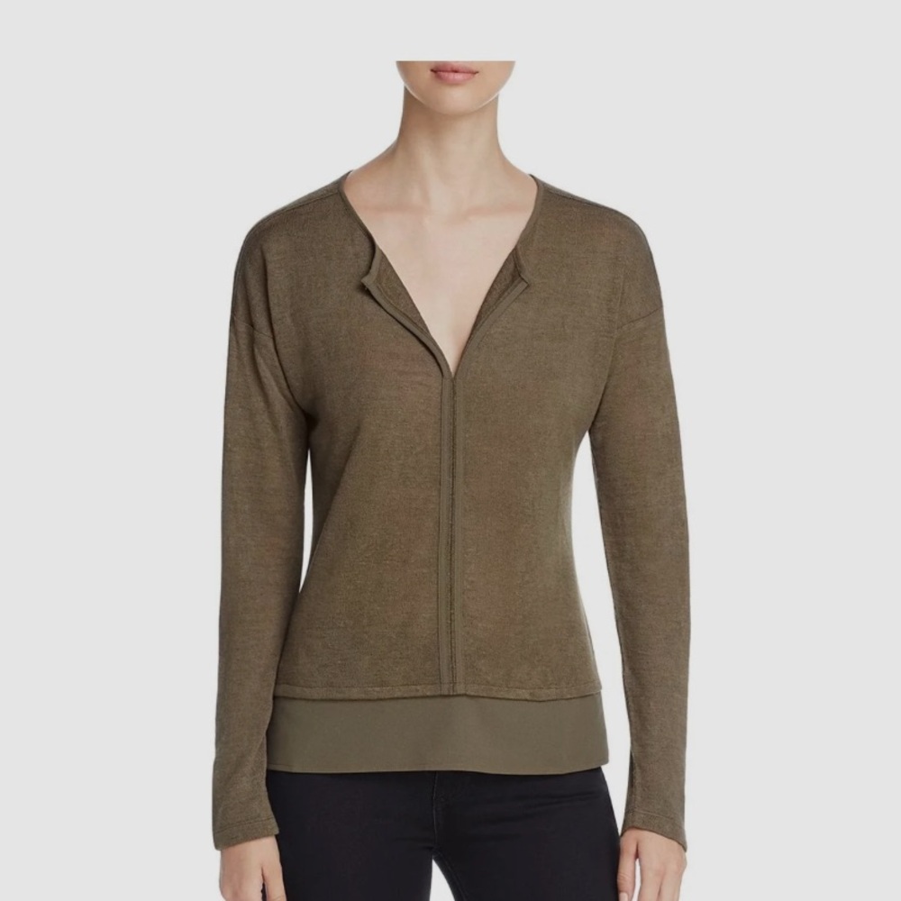 Sanctuary Olive Green lightweight knit shirt